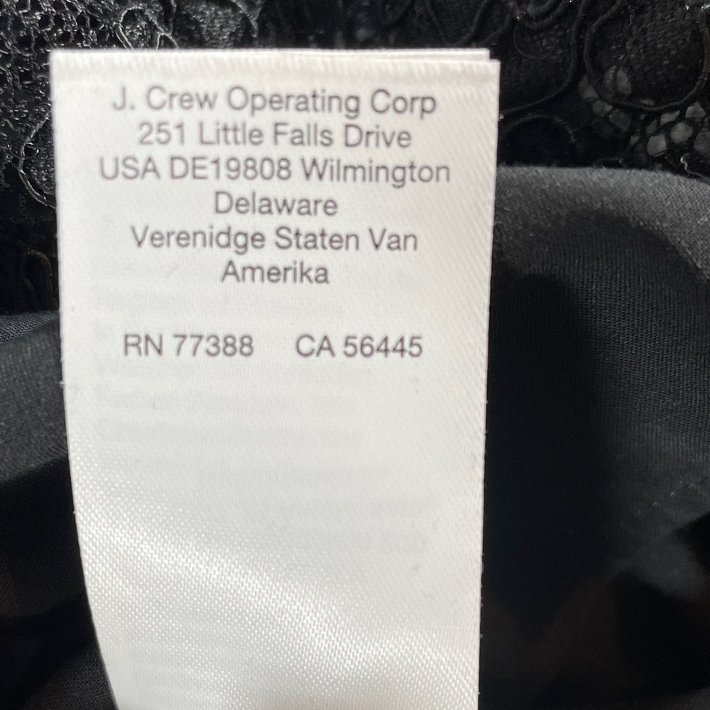 J.Crew Scotty Lace Inset Dress in Black Cotton Poplin - XXS - Picture 9 of 16